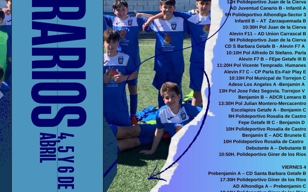 Horarios 4,5 y 6 de Abril