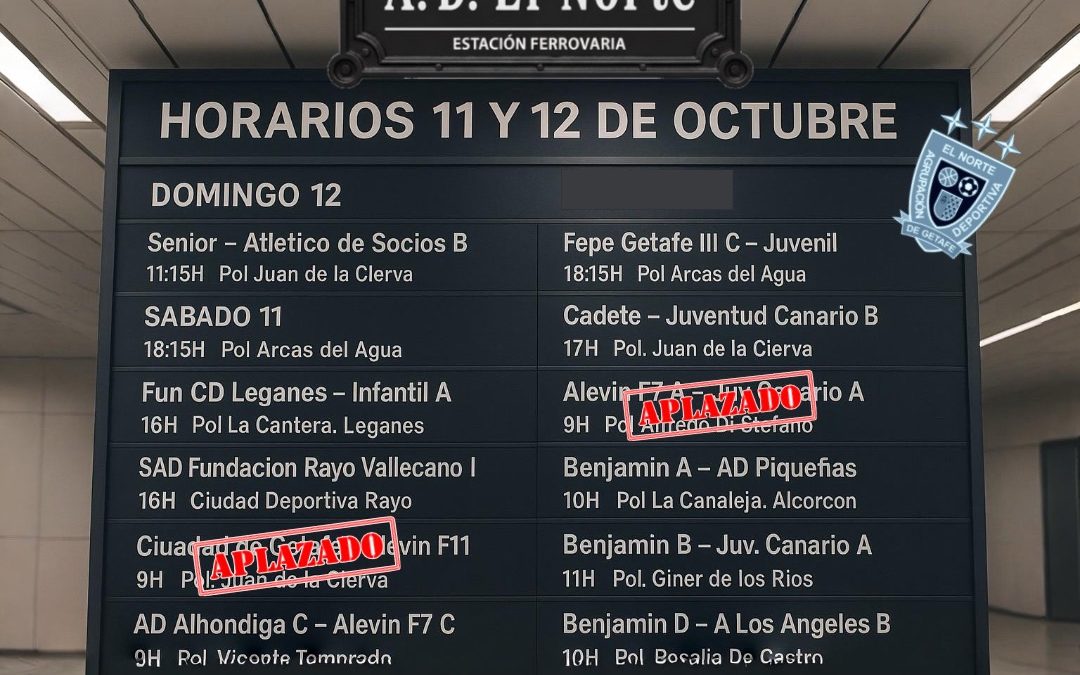 HORARIOS 11 y 12 DE OCTUBRE