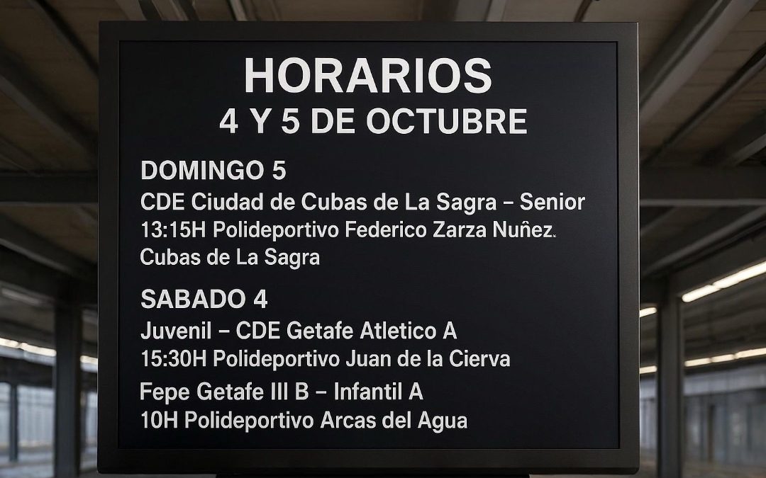 HORARIOS 4 Y 5 DE OCTUBRE