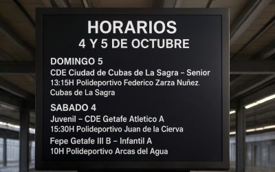HORARIOS 4 Y 5 DE OCTUBRE