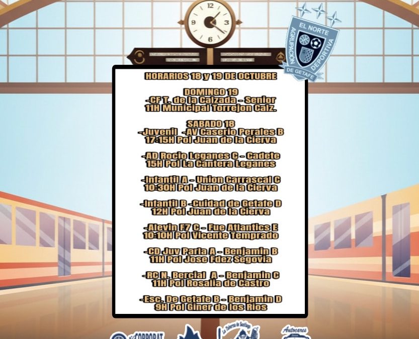 HORARIOS 18 y 19 DE OCTUBRE