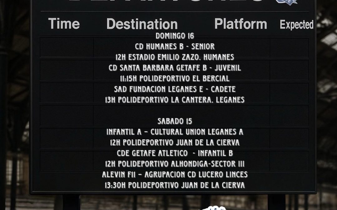 HORARIOS 14 , 15 y 16 DE NOVIEMBRE