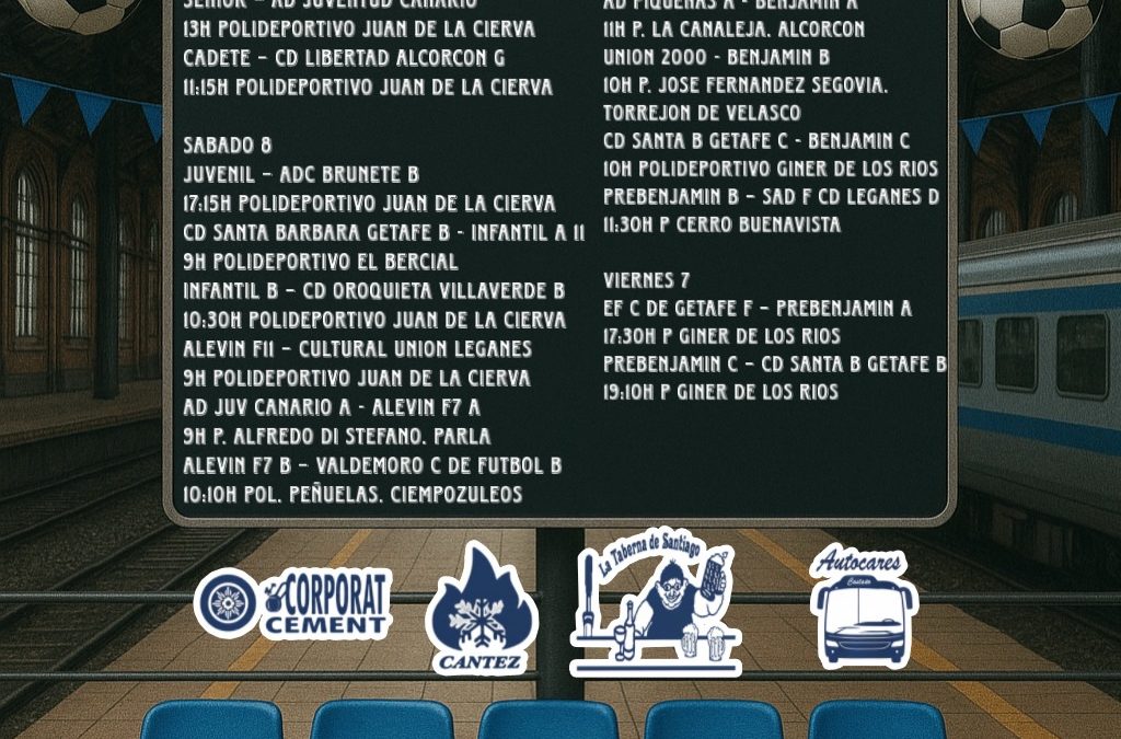 HORARIOS 7,8 Y 9 DE NOVIEMBRE