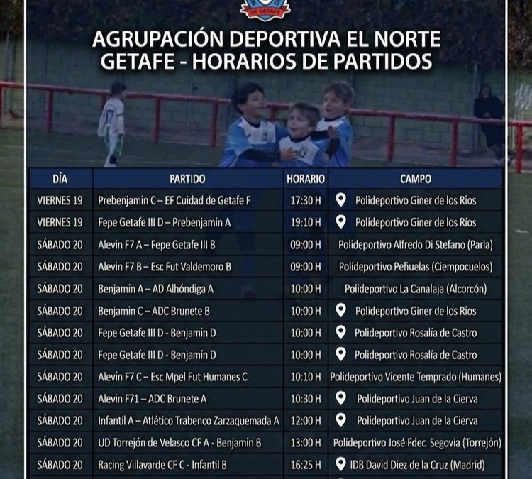 HORARIOS 19, 20 Y 21 DE DICIEMBRE