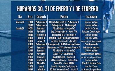 HORARIOS&nbsp;30 ,&nbsp;31 DE ENERO Y 1 DE FEBRERO