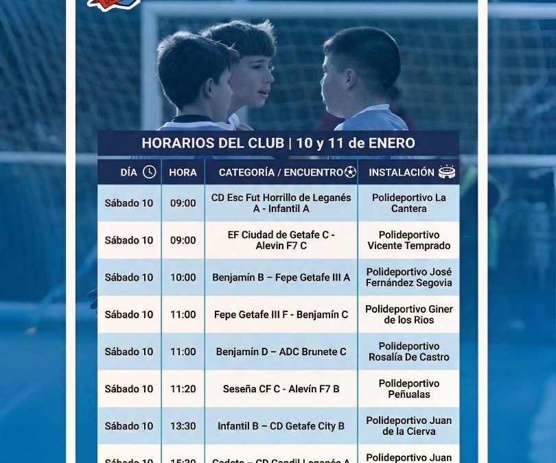 HORARIOS 10 Y 11 DE ENERO