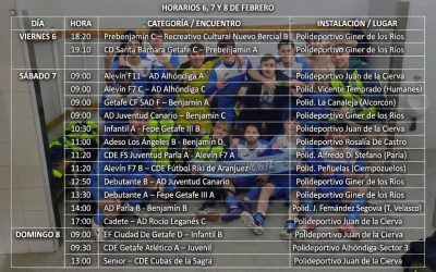 HORARIOS 6,7 Y 8 DE FEBRERO