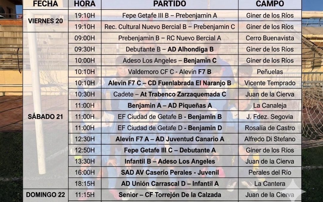 HORARIOS&nbsp;20 ,&nbsp;21 y 22 DE FEBRERO