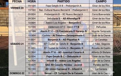 HORARIOS 20 , 21 y 22 DE FEBRERO