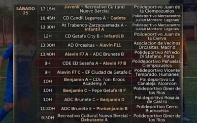 HORARIOS 24, 25 Y 26 DE ABRIL