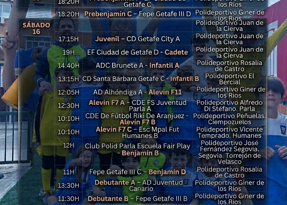 HORARIOS&nbsp;15 , 16 y 17 DE MAYO