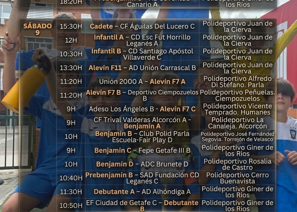 HORARIOS 8 , 9 Y 10 DE MAYO&nbsp;