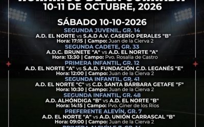 HORARIOS 10-11 DE OCTUBRE, 2026